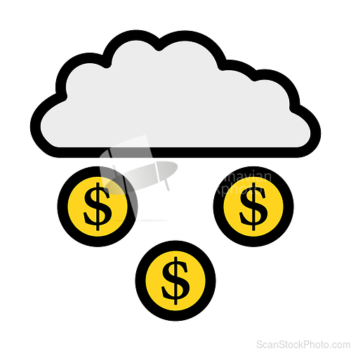 Image of Coins Falling From Cloud Icon