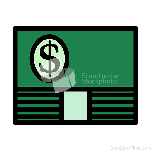 Image of Banknote On Top Of Money Stack Icon