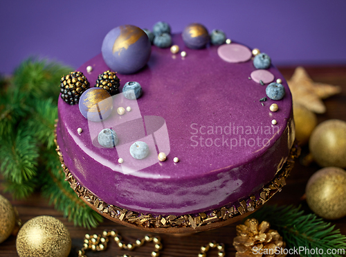 Image of beautiful purple cake