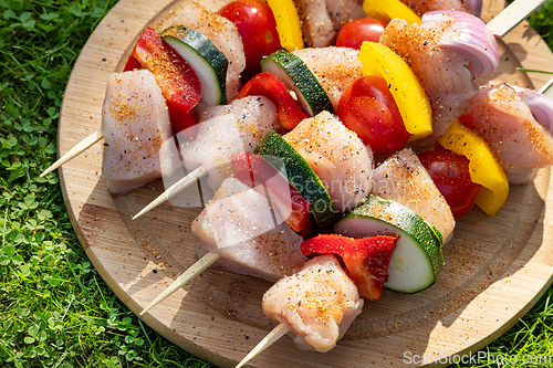 Image of meat and vegetable skewers