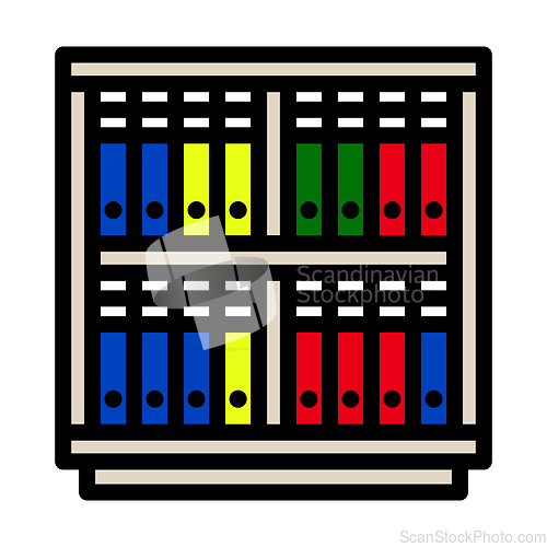 Image of Office Cabinet With Folders Icon