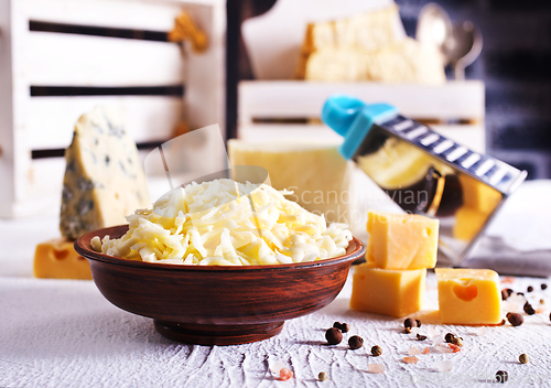 Image of Shredded mozzarella and red cheddar cheese in bowl