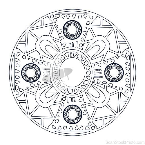 Image of abstract ornamental design with a cross in a circle