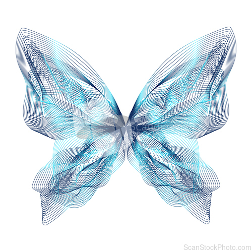 Image of Abstract image of butterfly over the white