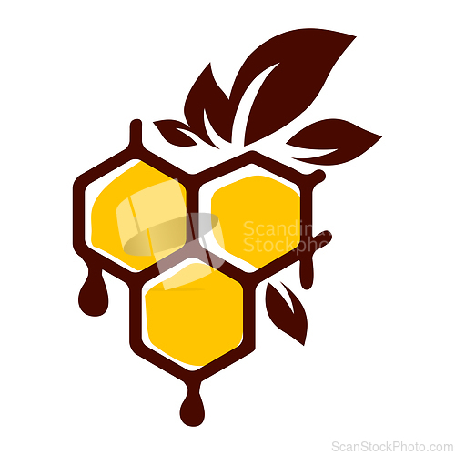 Image of The honeycomb with leaves around it