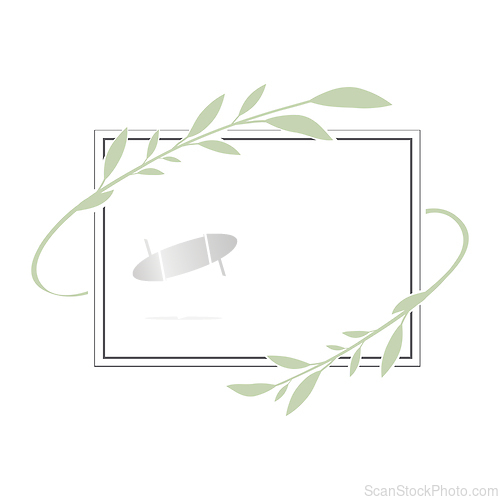 Image of Simple frame with the green leaves