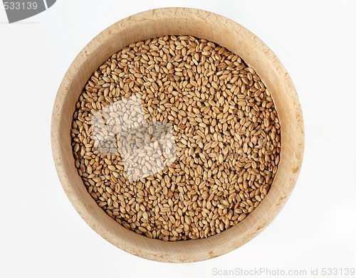Image of Wheat in wooden bowl