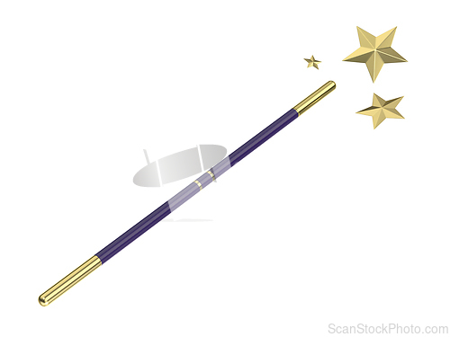 Image of Purple magic wand with golden stars