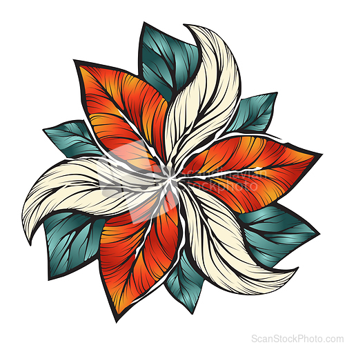 Image of Image of an abstract flover over white