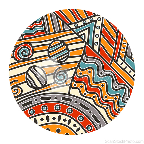 Image of Abstract african motive patern in round shape