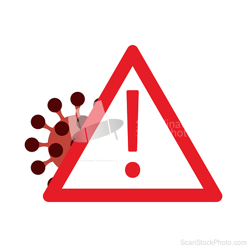 Image of COVID Molecule Warning Sign Icon