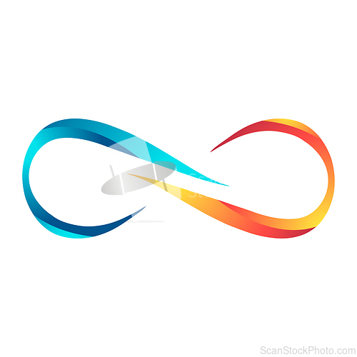 Image of Multicolored infinity sign over the black