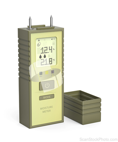 Image of Green digital moisture meter