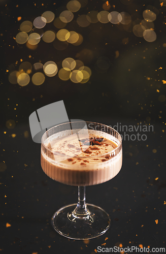 Image of Glass of eggnog cocktail