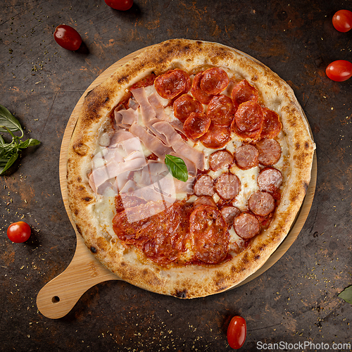 Image of Round four seasons pizza
