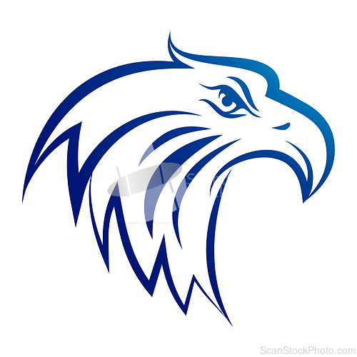 Image of Line portrair of an eagle over white