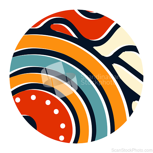 Image of Abstract african multicolored pattern on white