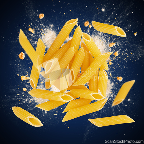 Image of Raw penne rigate pasta