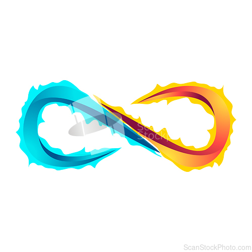 Image of Multicolored infinity sign over the white