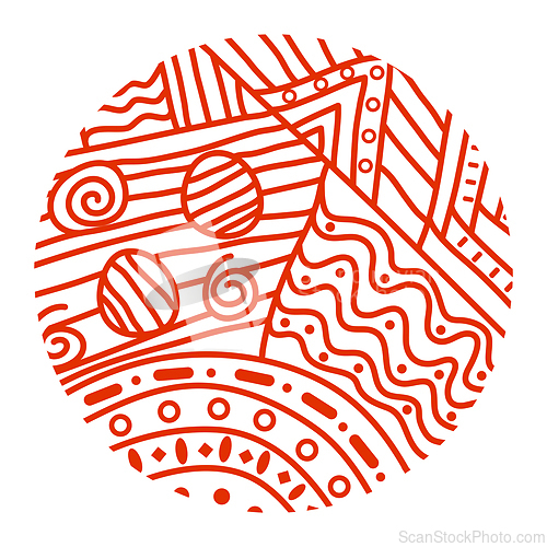 Image of Abstract african motive patern in round shape