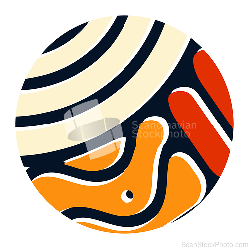 Image of Abstract african multicolored pattern on white