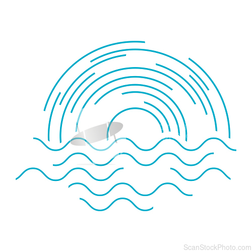 Image of bstract sunset scene on the sea