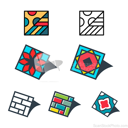 Image of Set of the different mosaic tiles