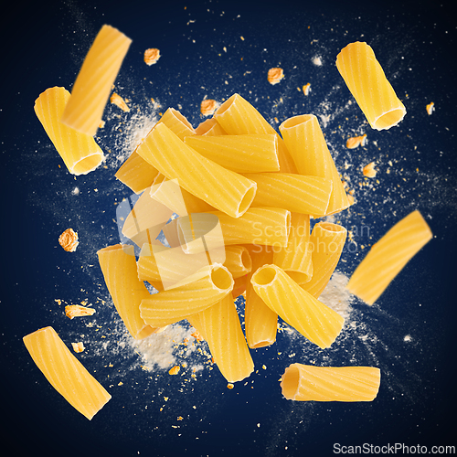 Image of Uncooked tortiglioni pasta