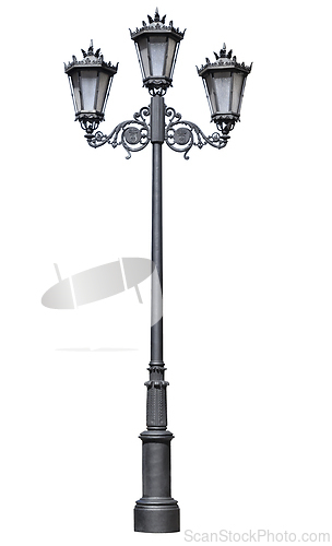 Image of Street lamppost, isolated over white