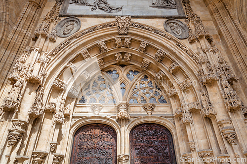 Image of Tympanum of a door of San Salvador cathedral in Oviedo