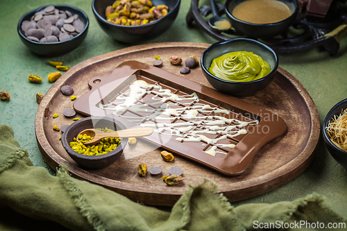 Image of Preparing homemade Dubai chocolate with ingredients