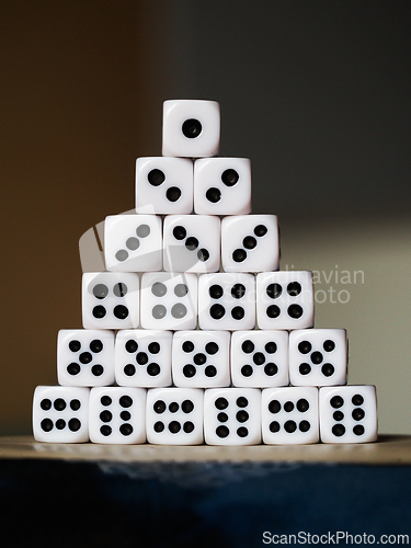 Image of A stack of white dice