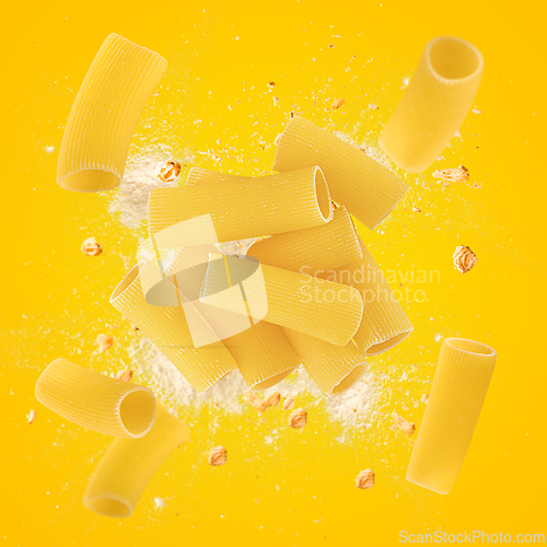 Image of Rigatoni pasta exploding