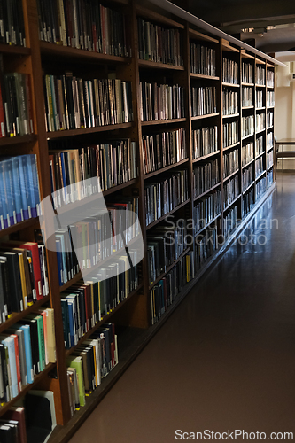 Image of Book shelves in a library