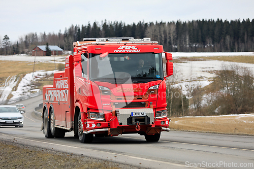 Image of Scania G500 Heavy Duty Recovery Vehicle on Road