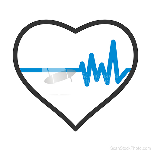 Image of Icon Of Heart With Cardio Diagram