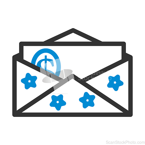 Image of Birthday Gift Envelop Icon With Money