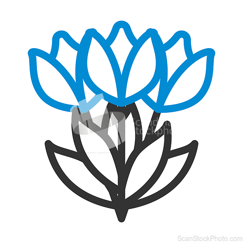 Image of Tulips Bouquet Icon With Tied Bow
