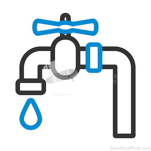 Image of Flat Design Pipe With Valve Icon