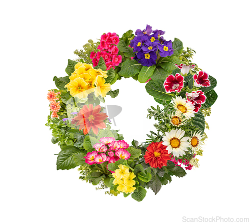 Image of Number 0 made of flowers
