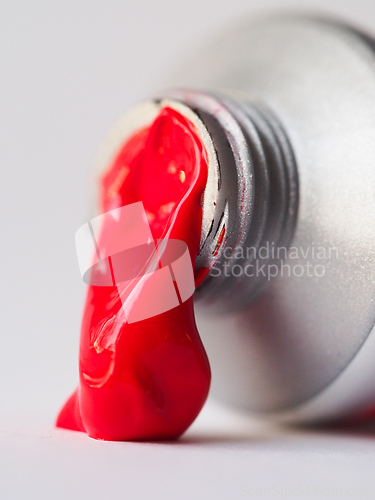 Image of Paint tube with red paint
