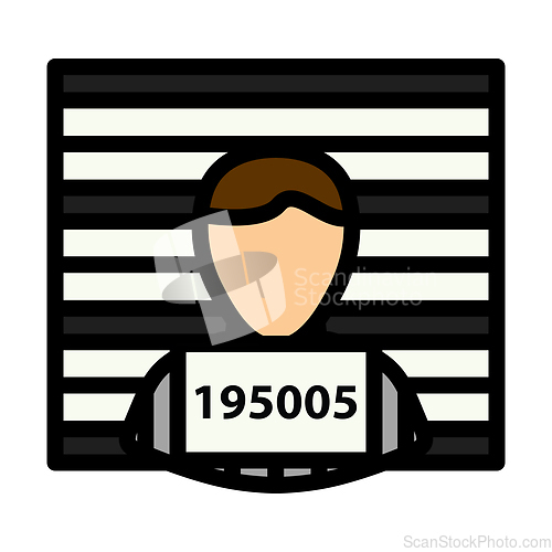 Image of Prisoner In Front Of Wall With Scale Icon