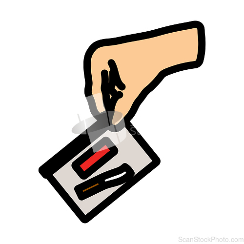 Image of Hand Holding Evidence Pocket Icon