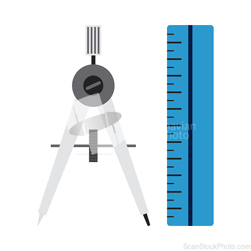 Image of Icon Of Compasses And Scale