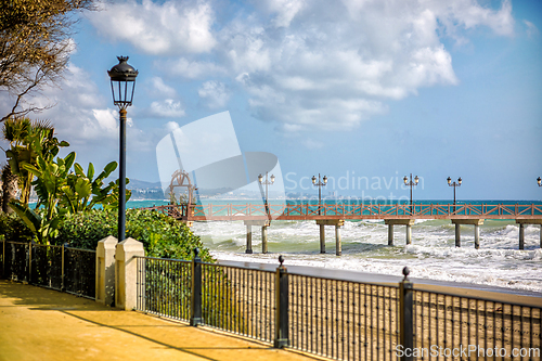 Image of A wooden jetty on Marbella Beach