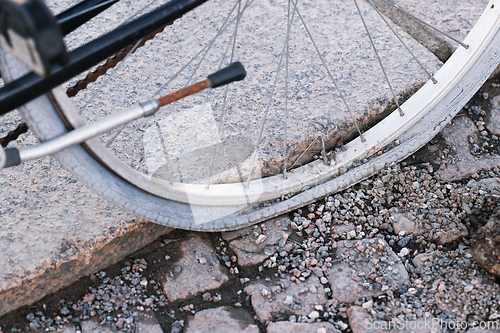 Image of Flat tire on a bike