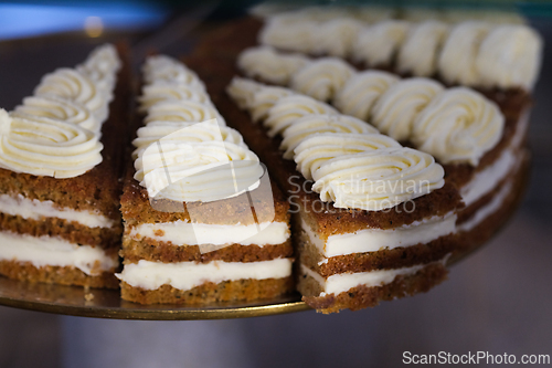 Image of Cake pieces with cream
