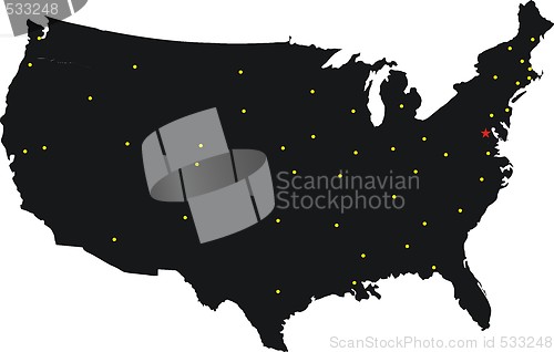 Image of Usa Map Black