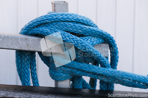 Image of Knot of blue rope