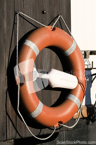 Image of Life bouy on a wall